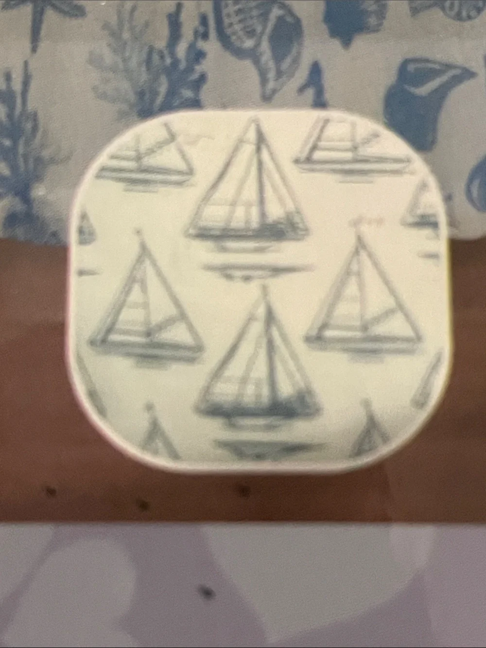 Boat Print Sheer Panel Curtains - Set of 2